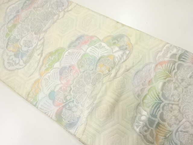 アンティーク　笠松模様織出し袋帯（材料）